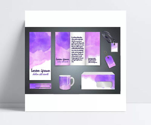 紫色水彩VI模板 企業(yè)品牌形象的靈動(dòng)之選